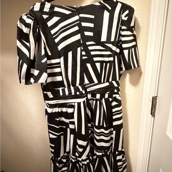 Karl Lagerfeld Geometric Black and White Midi Dress - Picture 2 of 3